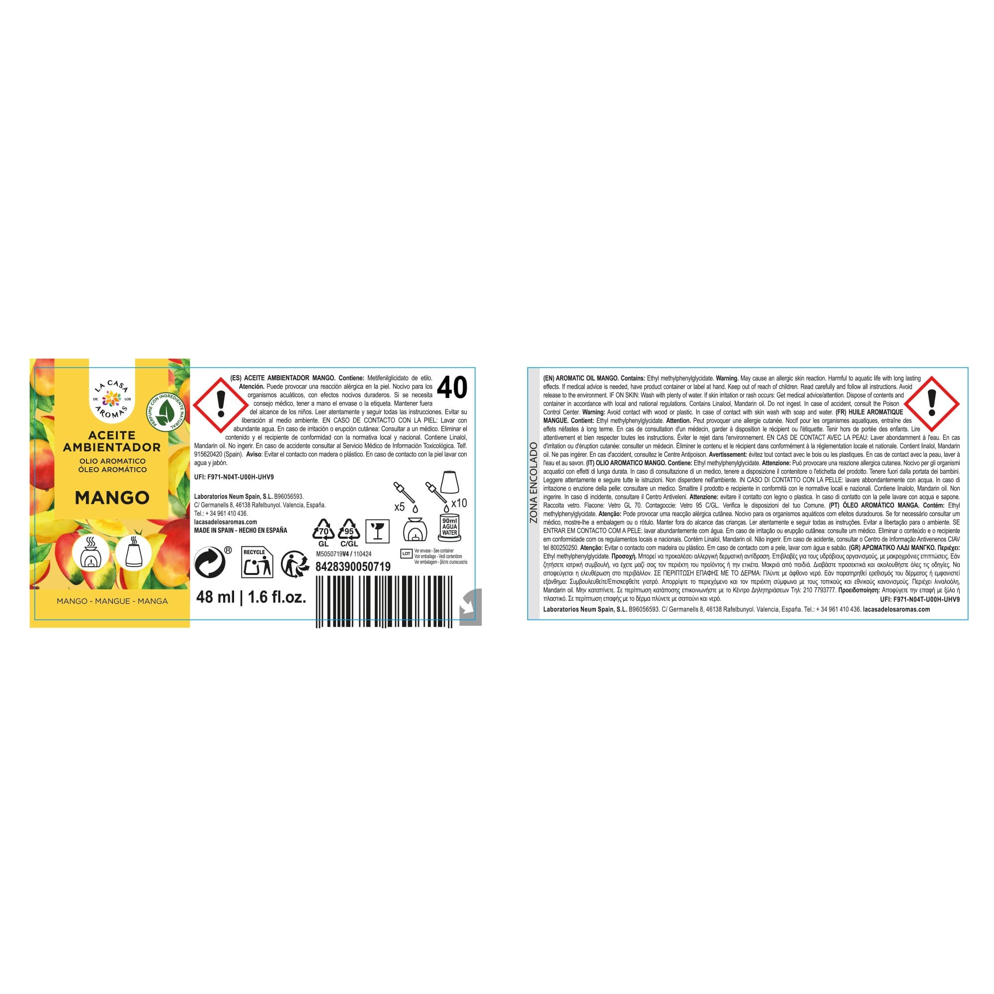 Aceite Esencial Ambientador Mango 48ml