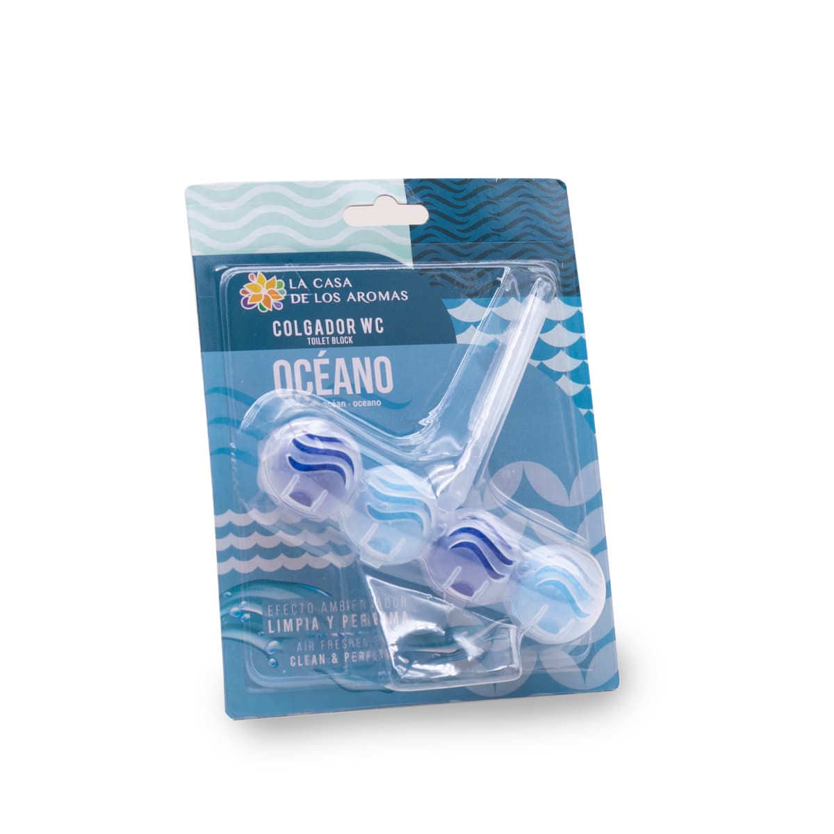 COLGADOR WC AROMA OCÉANO * 14G. 4 ESFERAS