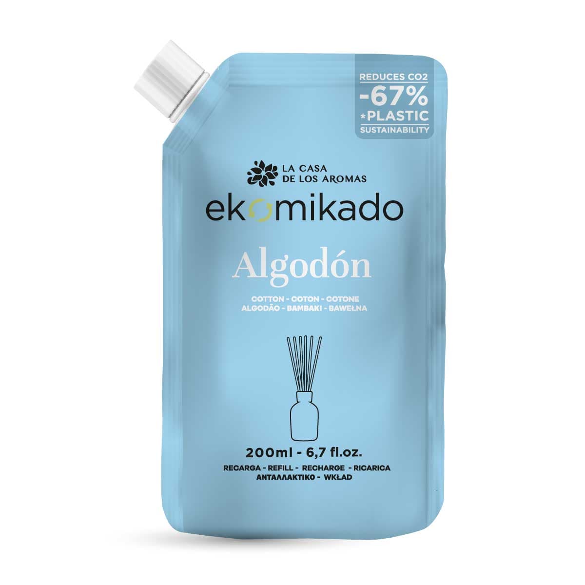 (6) REFILL EKOMIKADO ALGODON 200 ML