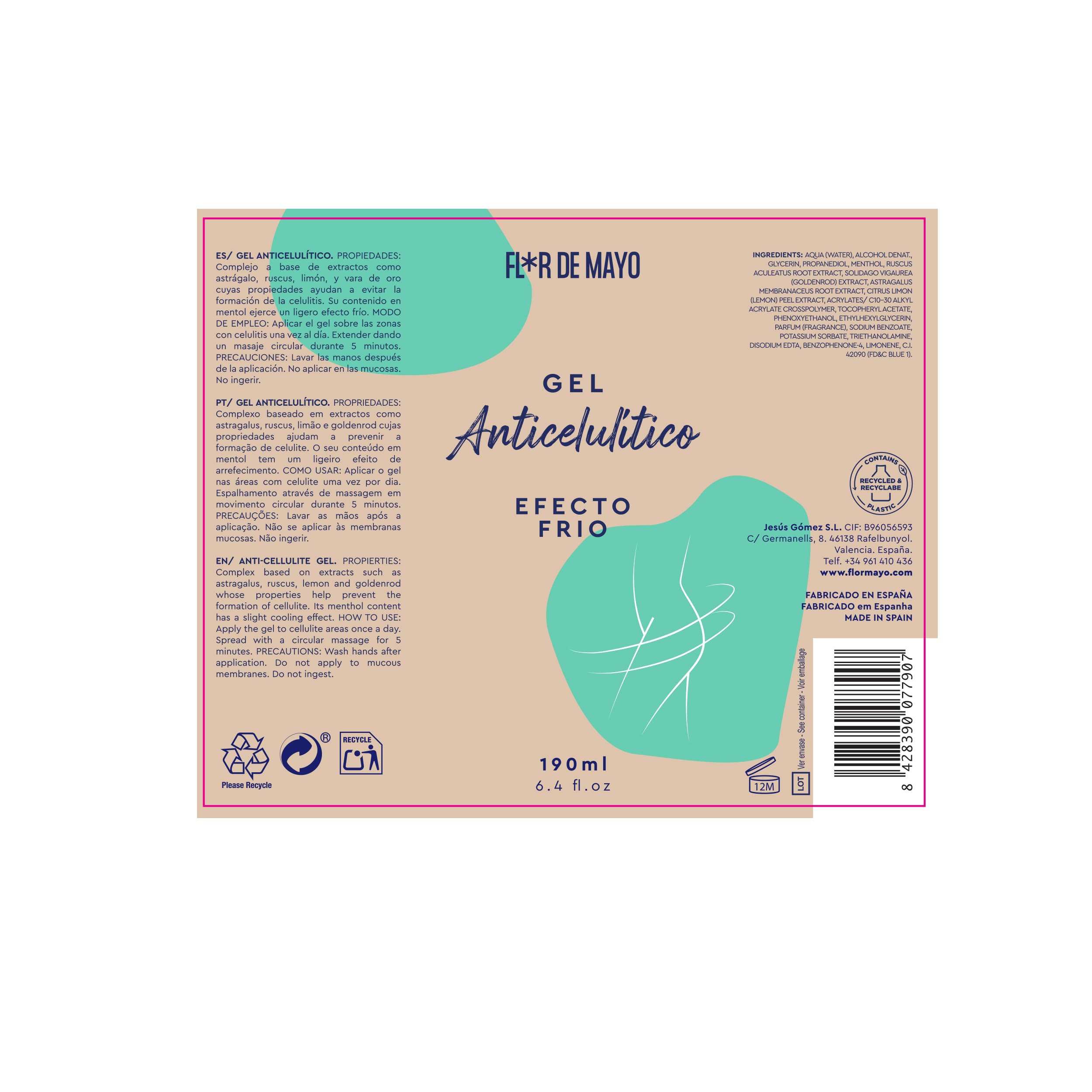 Gel anticelulitico, 190ml