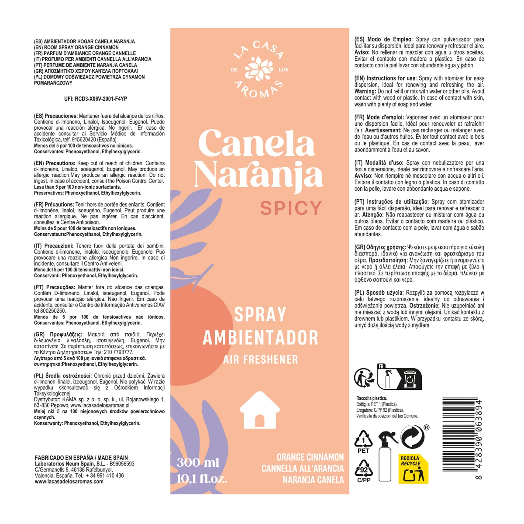 SPRAY HOGAR CANELA NARANJA